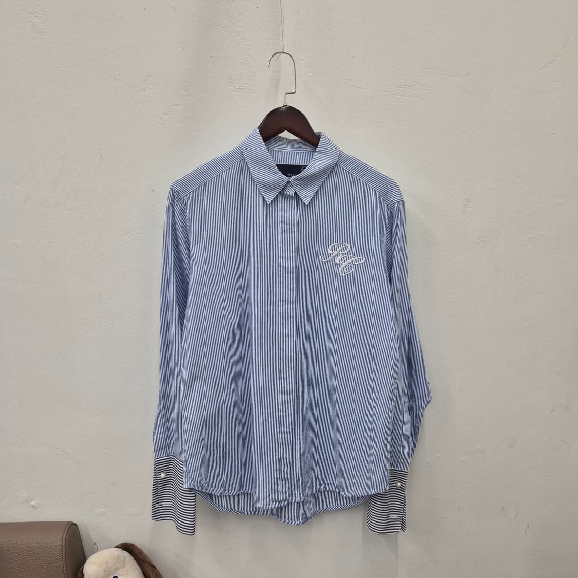 렉토 시그니처 오버 커프스 스트라이프 셔츠 상품이미지1