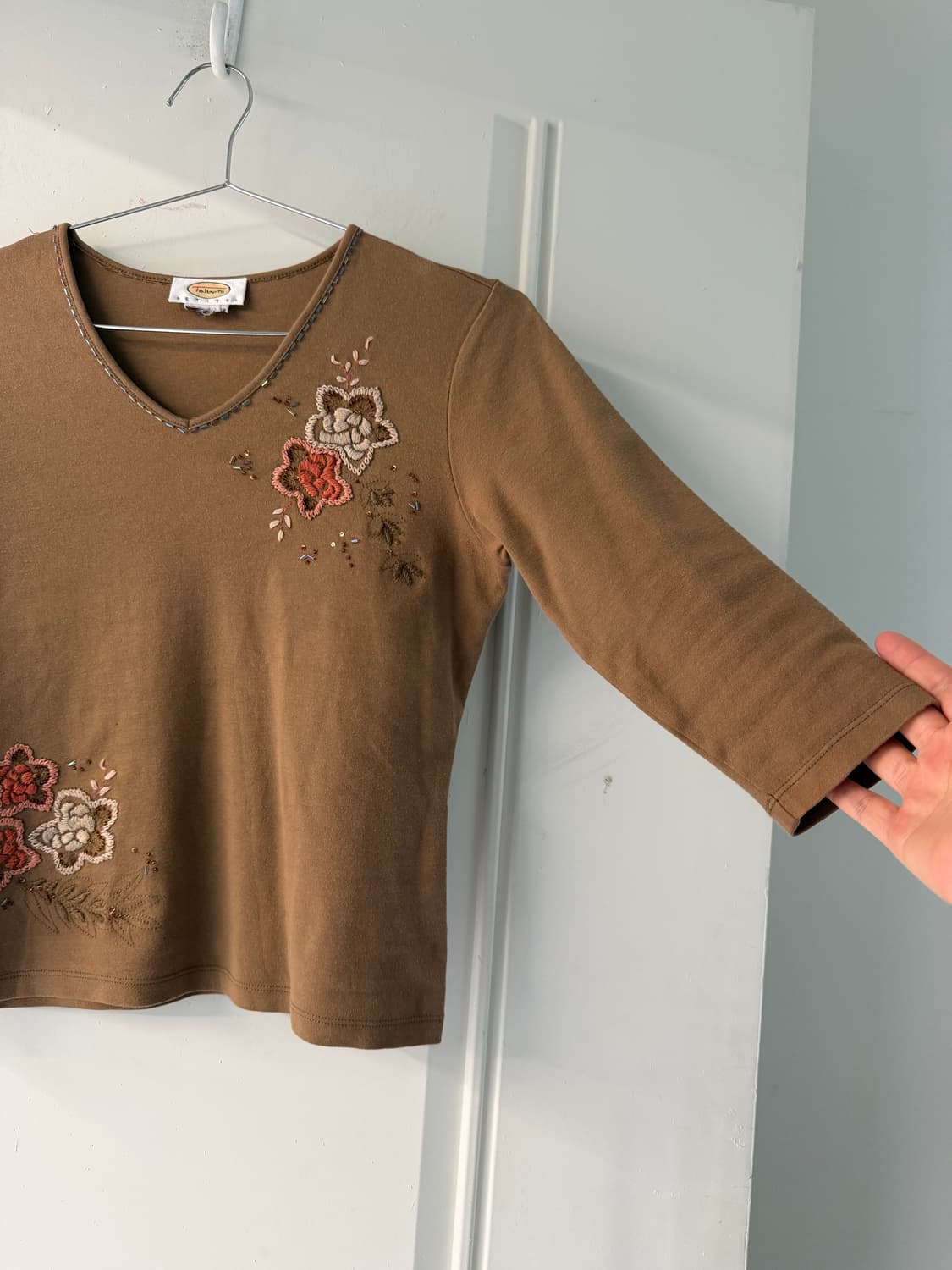 일본빈티지 자수 비즈 브이넥 상품이미지6