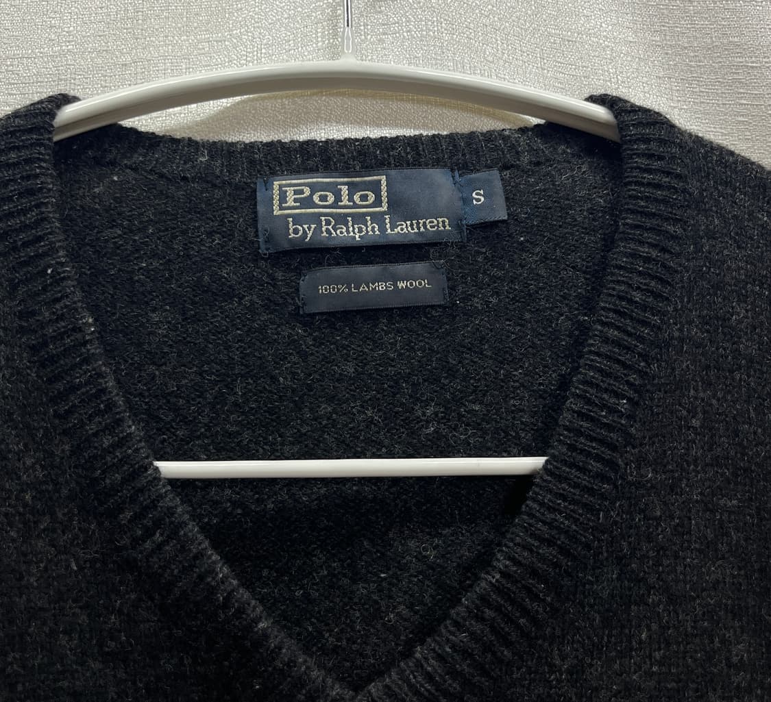 폴로 랄프로렌 램스울 브이넥 니트 블랙 S 상품이미지5