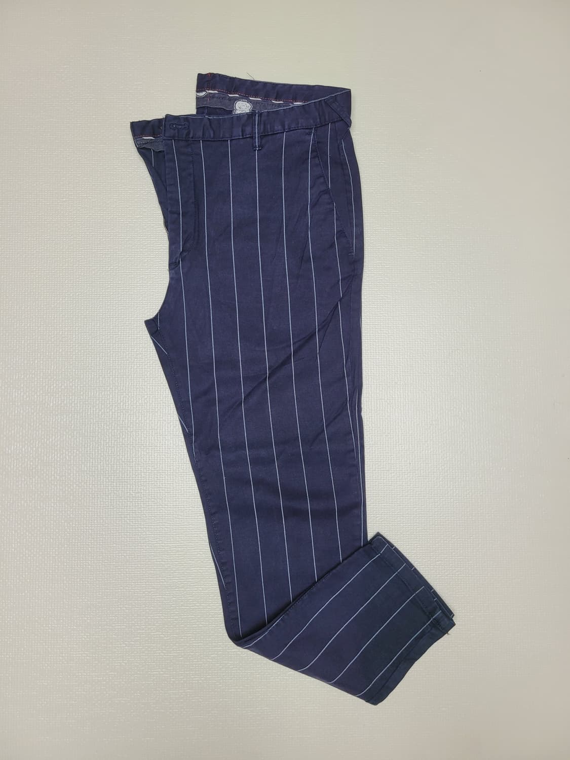 자라맨 ZARAMAN 스트라이프 면치노  34 네이비  상품이미지2