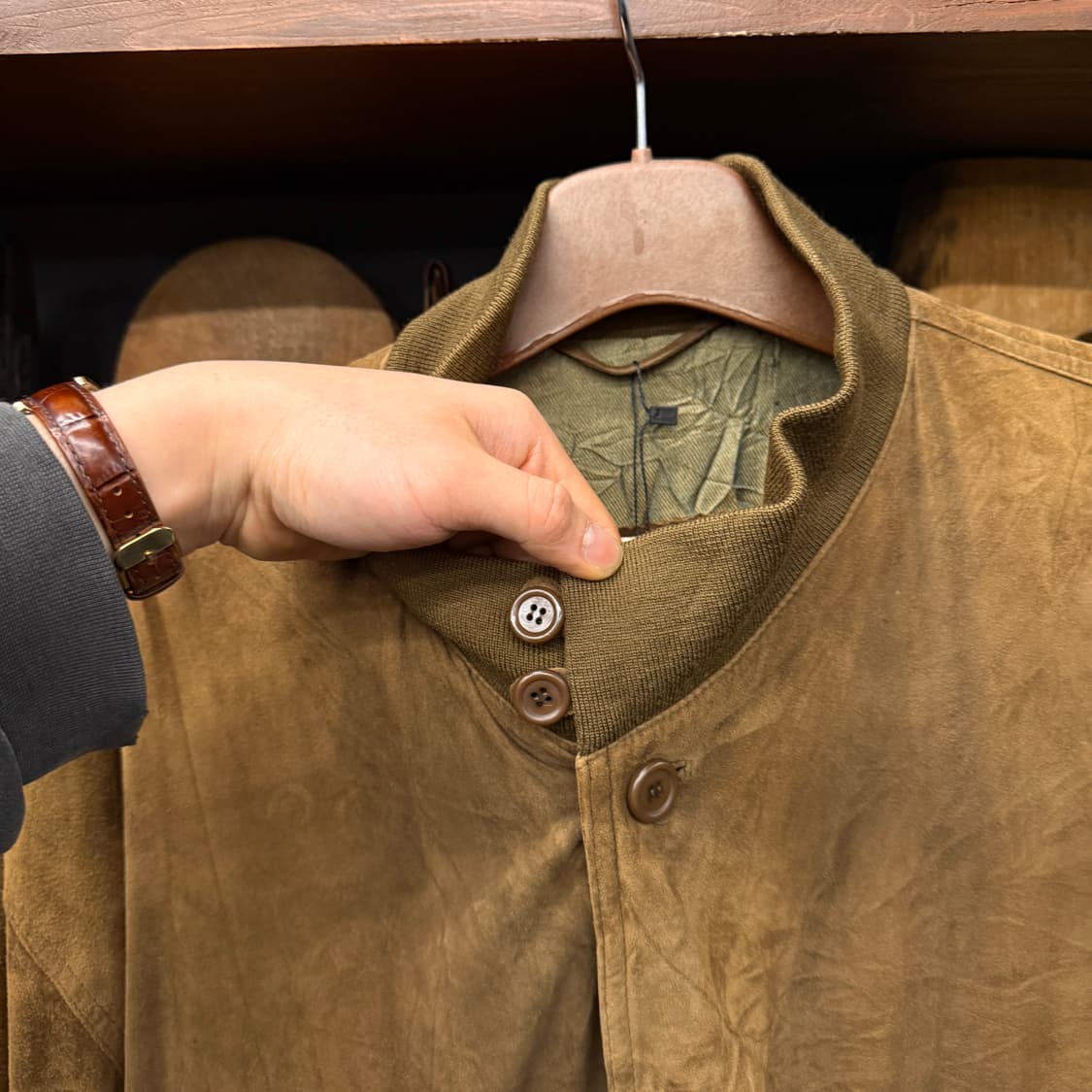 90s 스트리와 독일생산 리얼레더 스웨이드 블루종 자켓 N861   상품이미지5