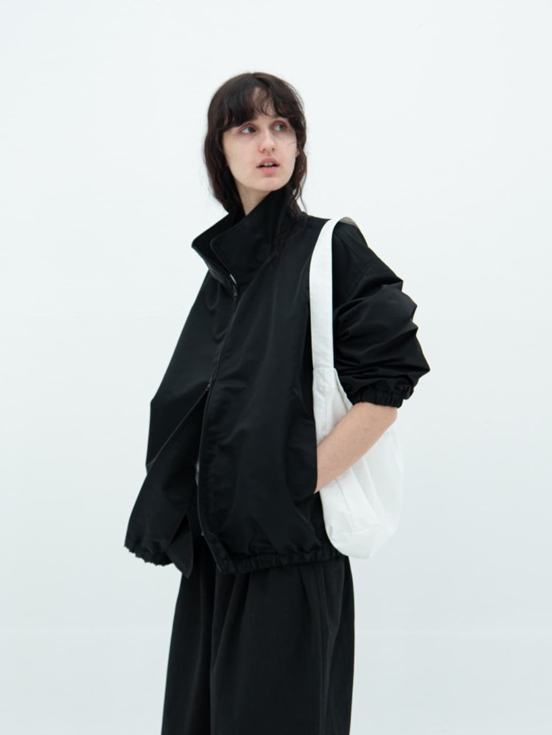 오브헤덴 Doppioni nylon overfit jacket 블랙 상품이미지1