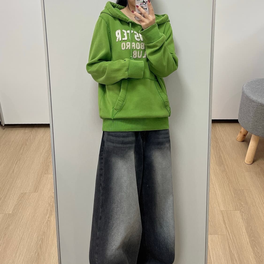 홀리스터 롱보드 클럽 그린 후드티 상품이미지1