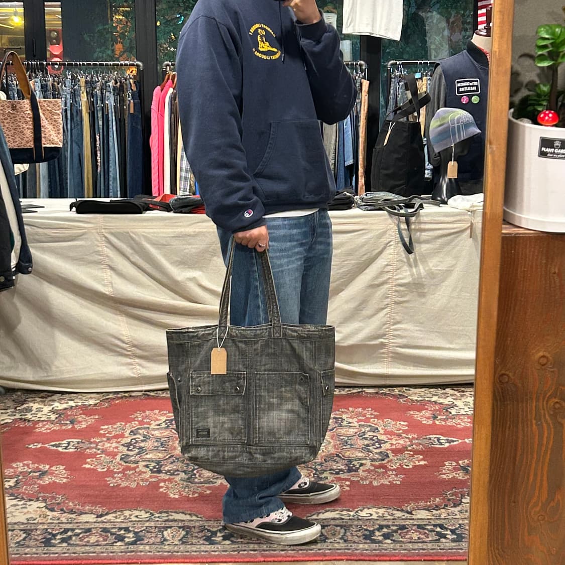 요시다 포터 온스 코튼 블랙 데님 숄더백 토트백 P05 상품이미지10