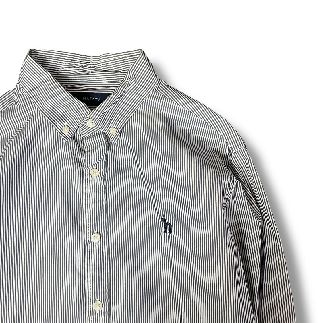 헤지스 네이비 로고 스트라이프 셔츠 100 상품이미지3