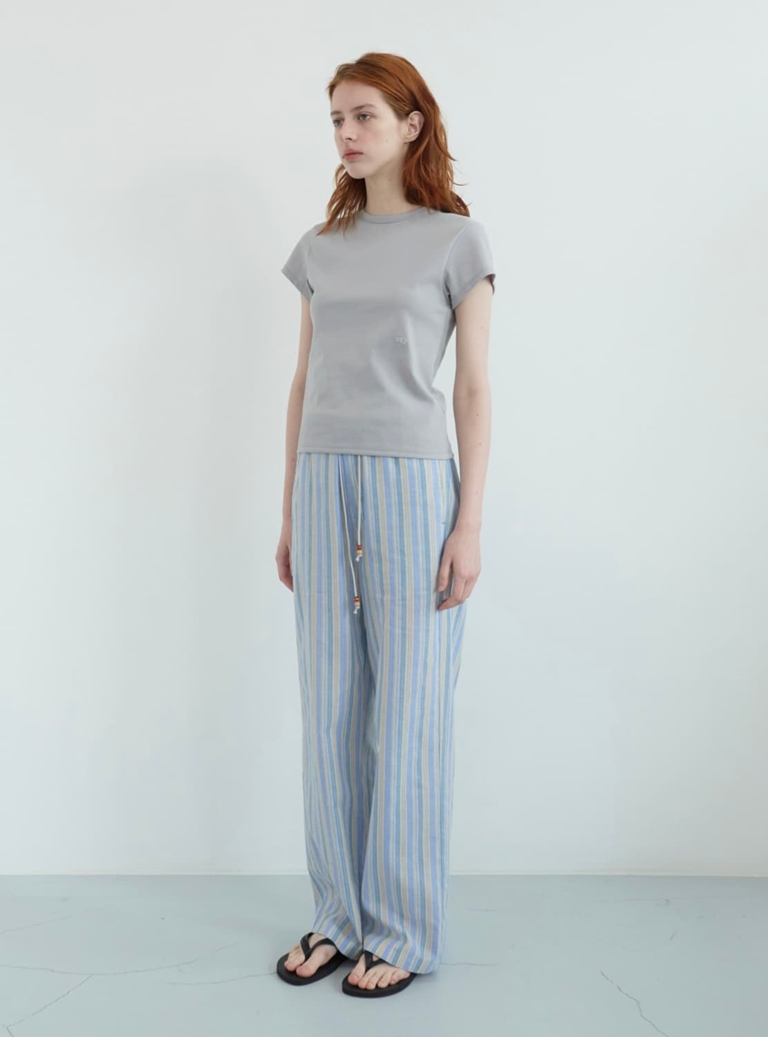 엔조블루스 파스텔 캡 슬리브 티셔츠 Light Grey 상품이미지3