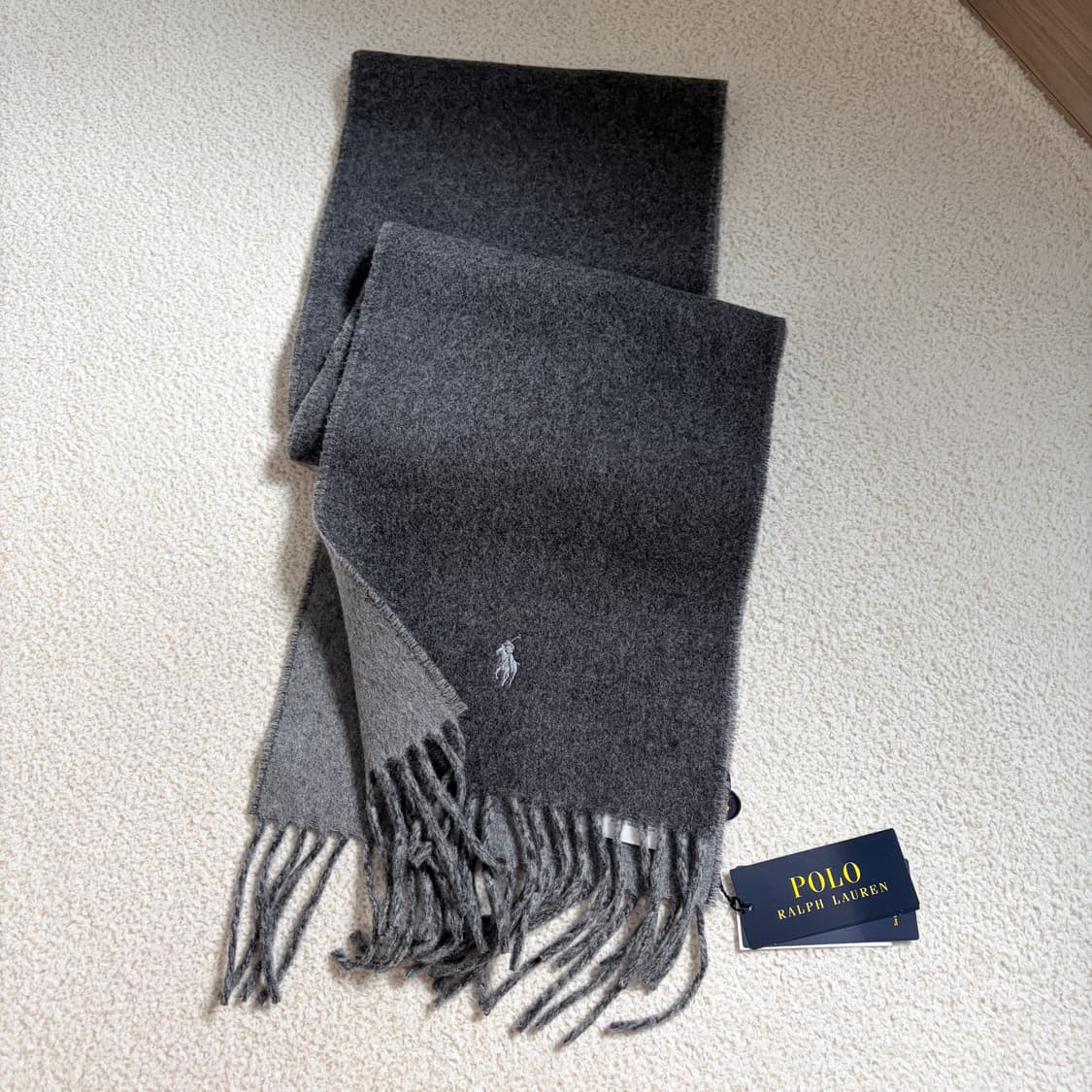 새상품 폴로 랄프로렌 울 머플러 그레이 상품이미지3