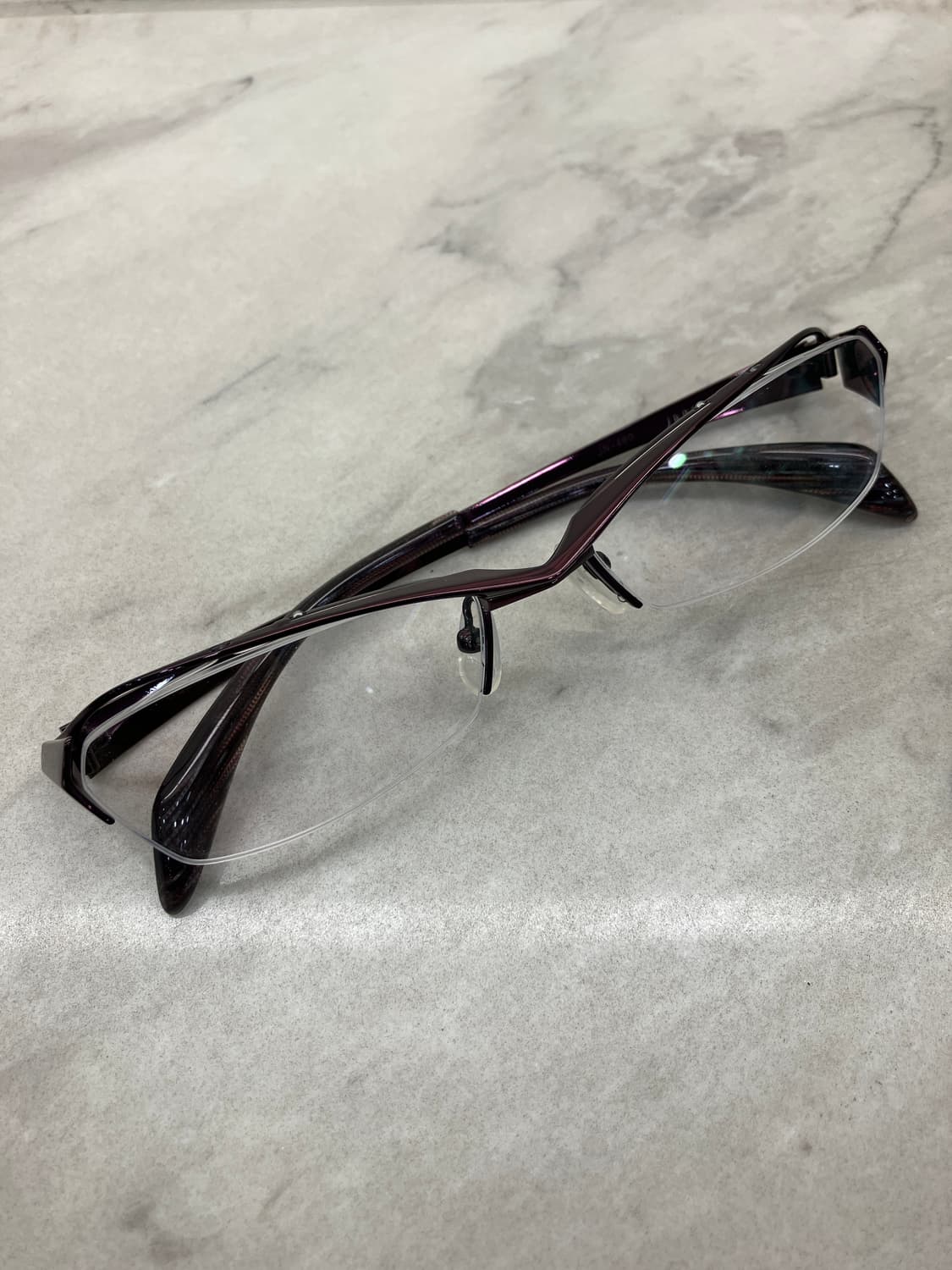 B50 자포니즘 JAPONISM 유광 와인 반무테 캣아이 메탈테 안경 상품이미지1