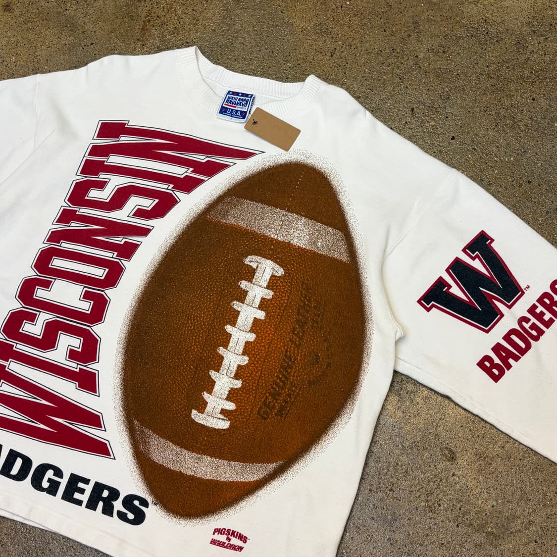 레어 90s USA 미국 빈티지 위스콘신 헤비코튼 맨투맨 상품이미지4