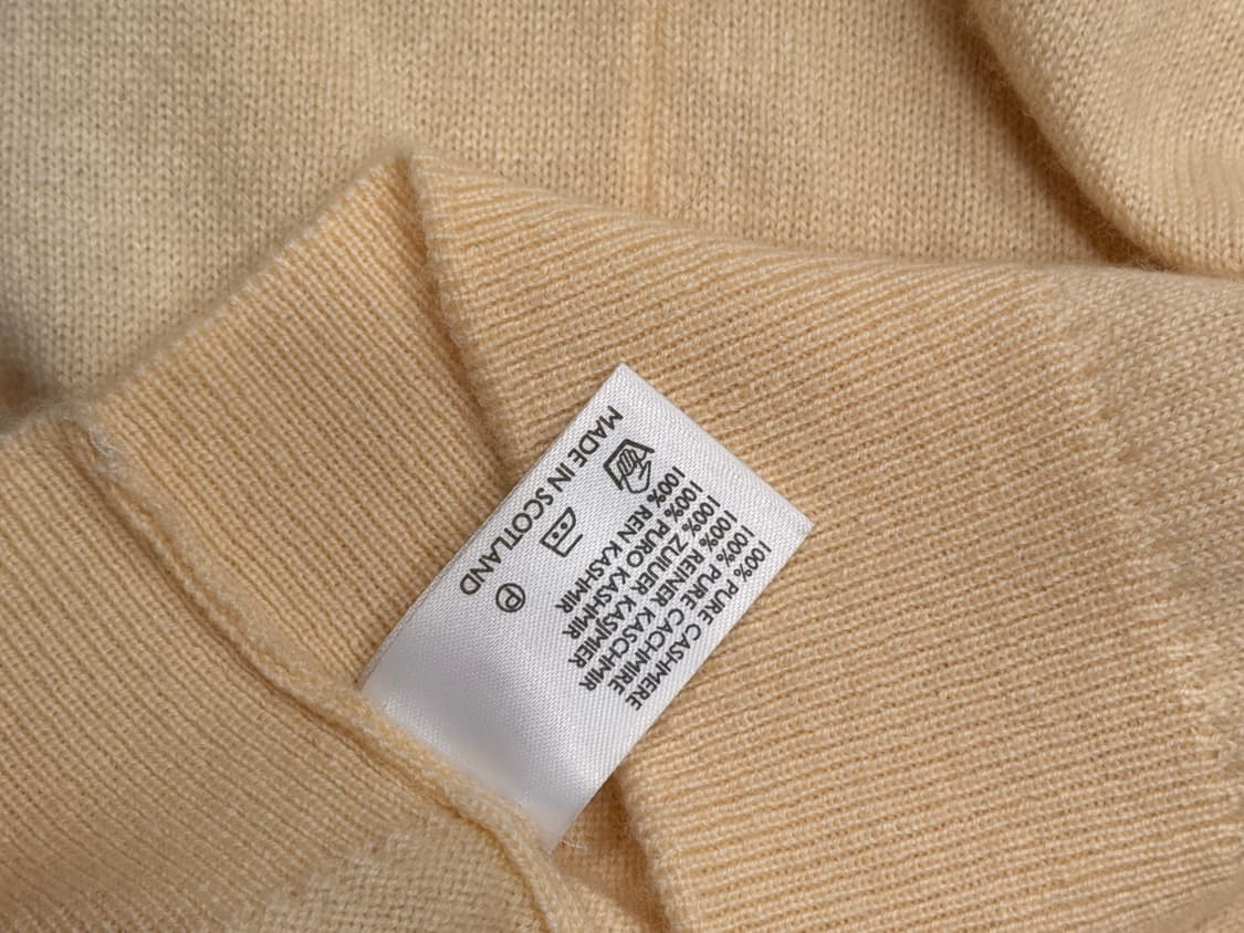 스코틀랜드 캐시미어100% 니트 36사이즈 연노랑 상품이미지5