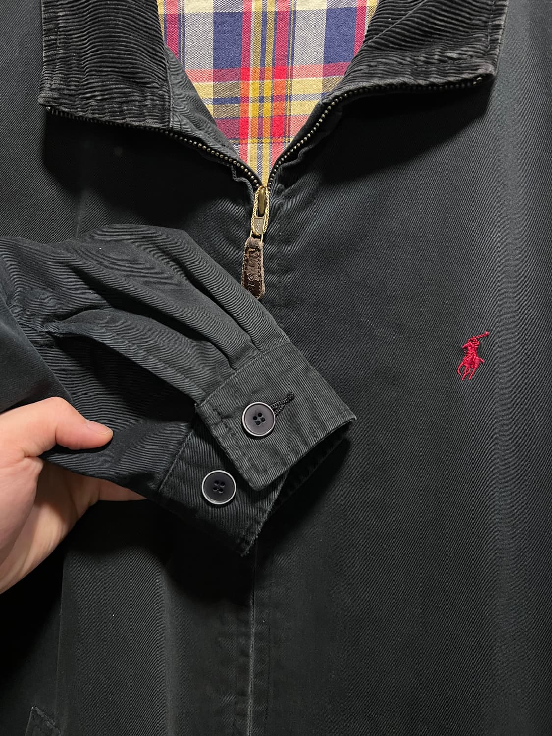 [S]폴로 랄프로렌 타탄체크 라이닝 블랙 드리즐러 자켓 상품이미지3