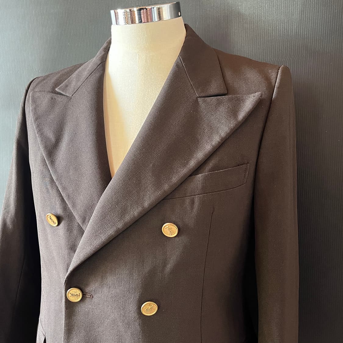  80s 프랑스 입생로랑 금장 로고 더블 자켓 Made in France 상품이미지1