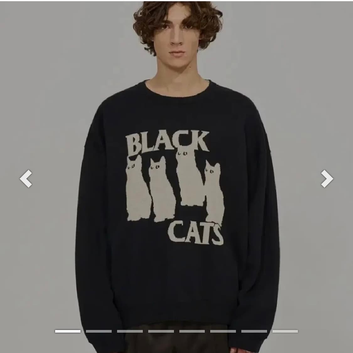 비바스튜디오 블랙캣츠 오버핏 코튼 니트 XL~ 상품이미지3