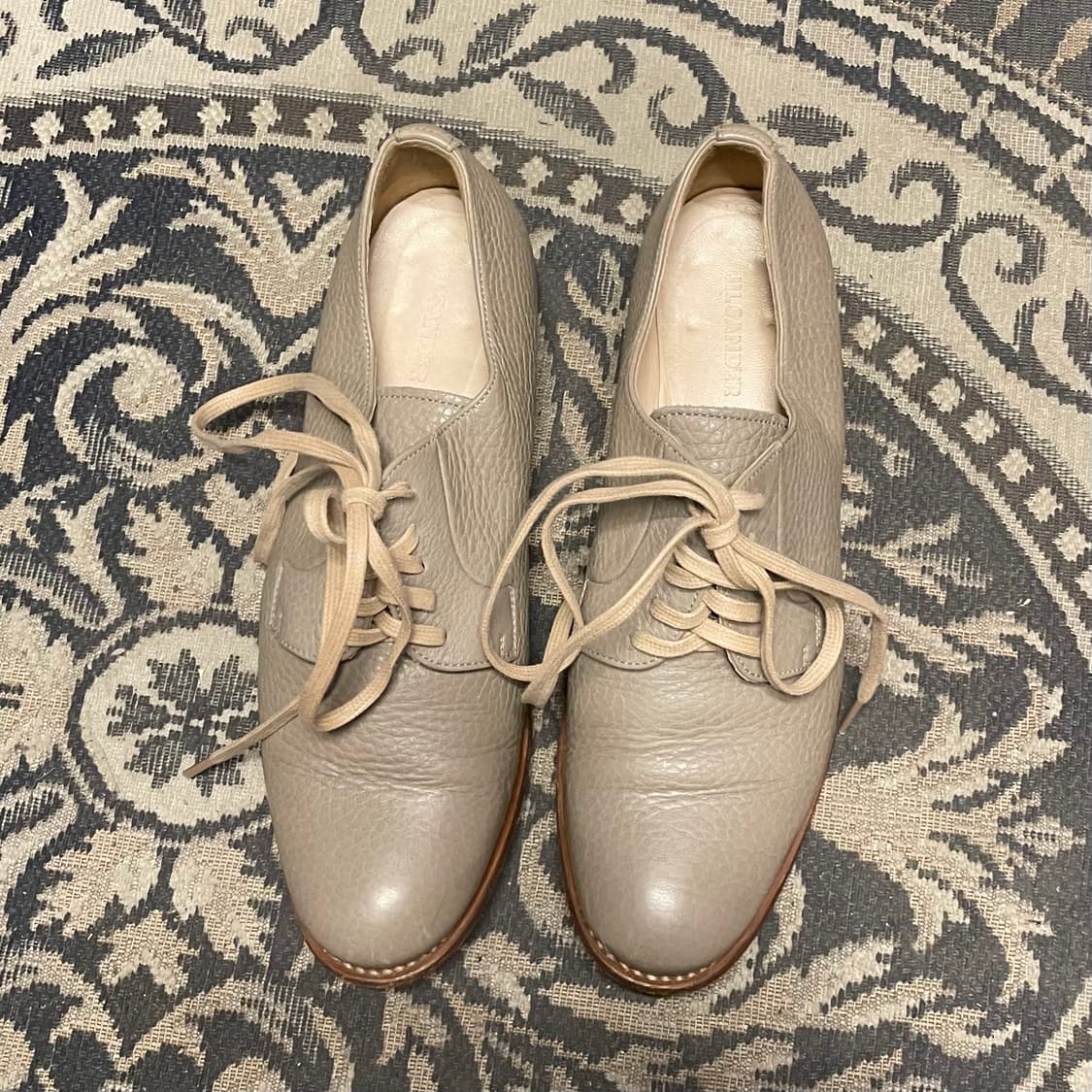 질샌더 (우먼) 카우 하이드 그레이 레이스 업 슈즈 상품이미지3