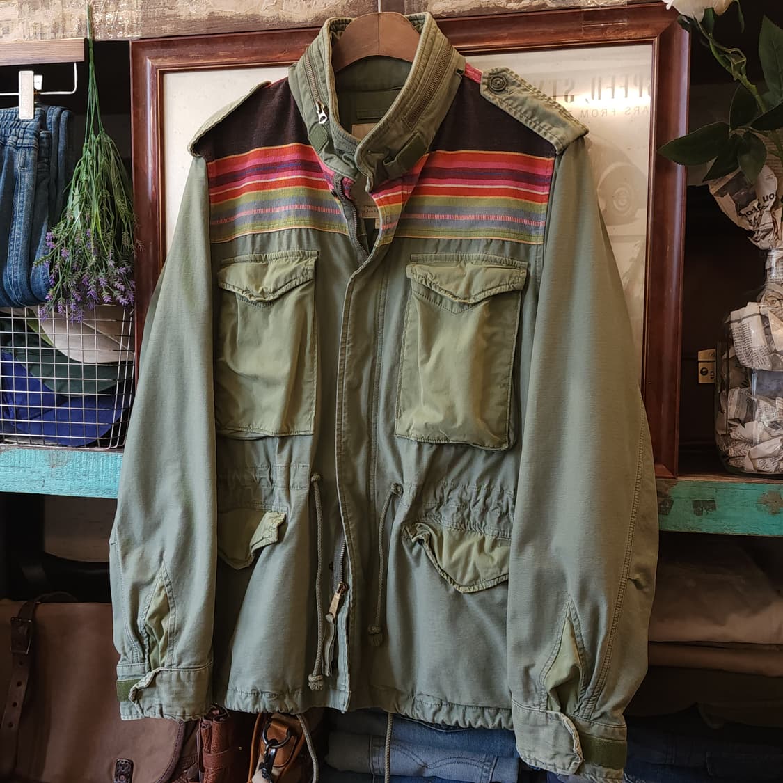 폴로 데님앤서플라이 필드자켓 나바호 패턴 밀리터리 자켓 L 상품이미지2