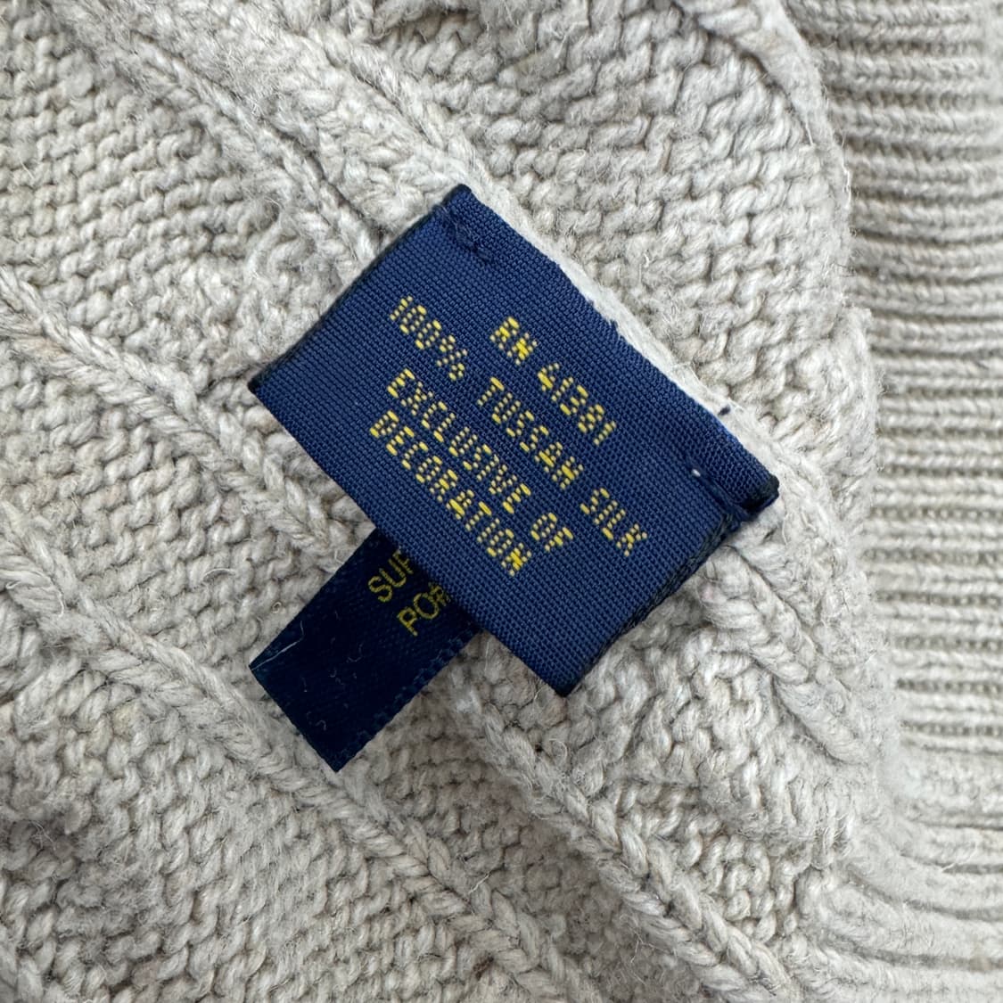 M 폴로 랄프로렌 반집업 오트밀 버튼 케이블 니트  상품이미지7