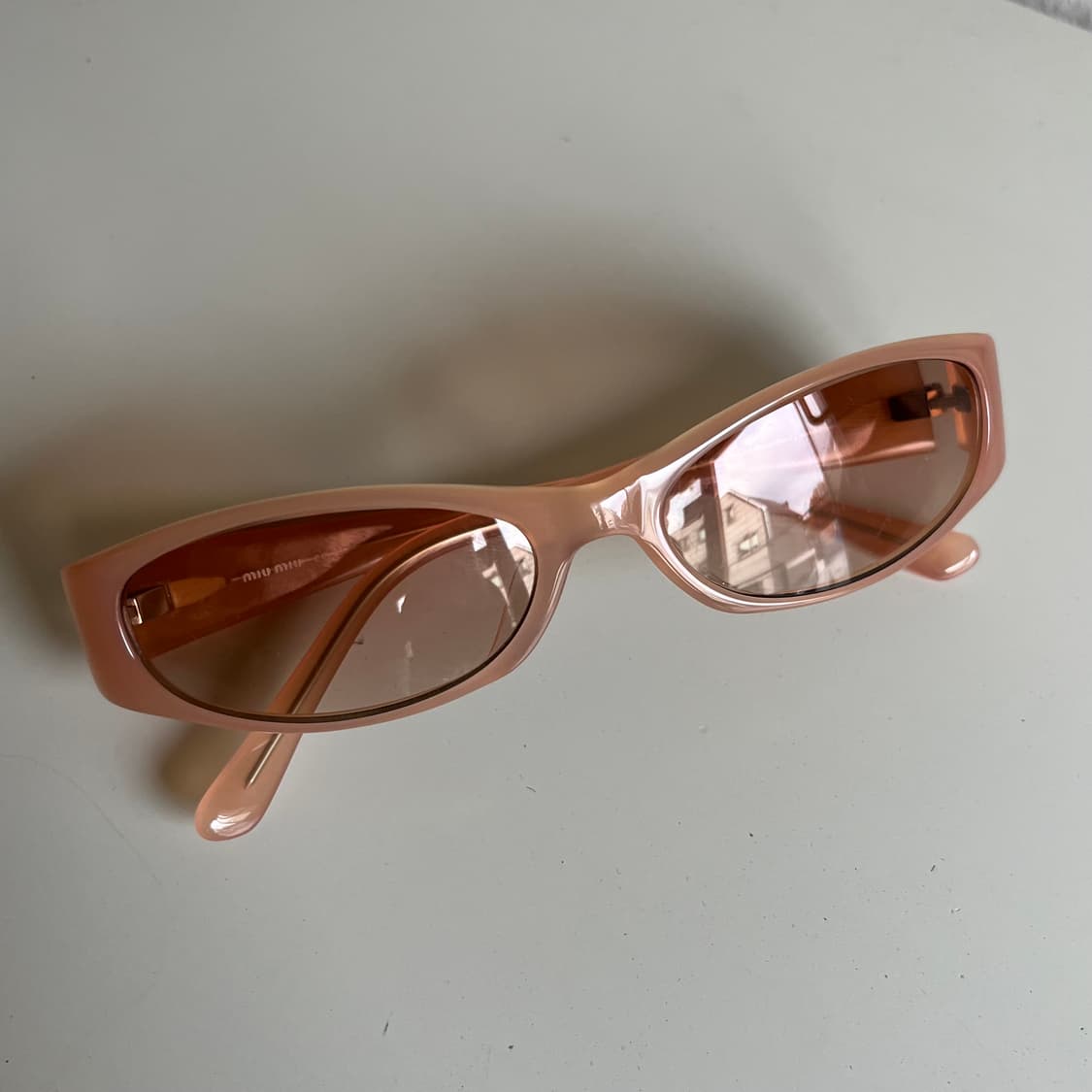 올드 미우미우 베이비 핑크 틴티드 로즈패턴 선글라스 상품이미지1