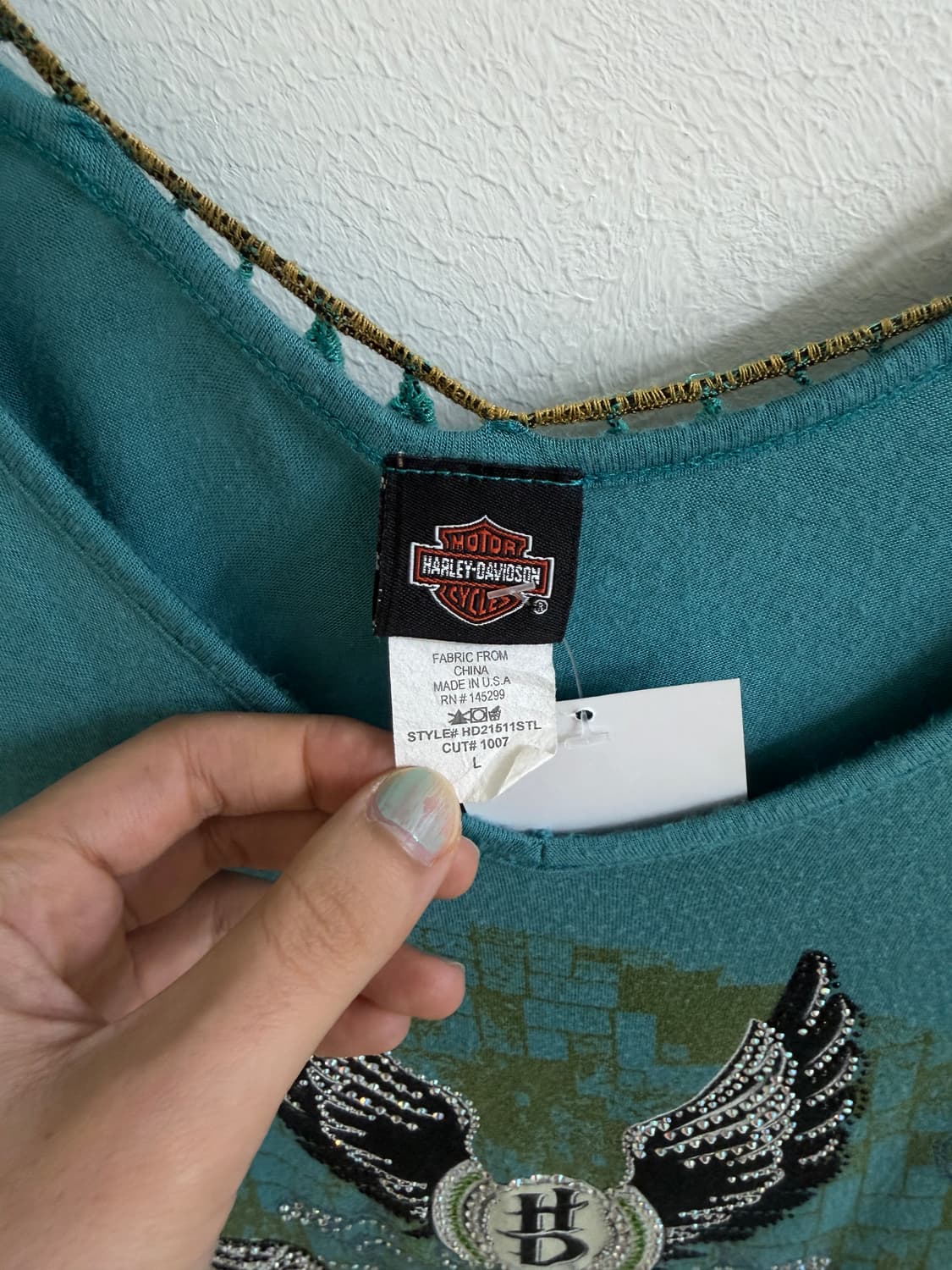 (상의 세트) 할리데이비슨 히피 큐빅 롱슬리브 + 옐로우 히피 나시 상품이미지7