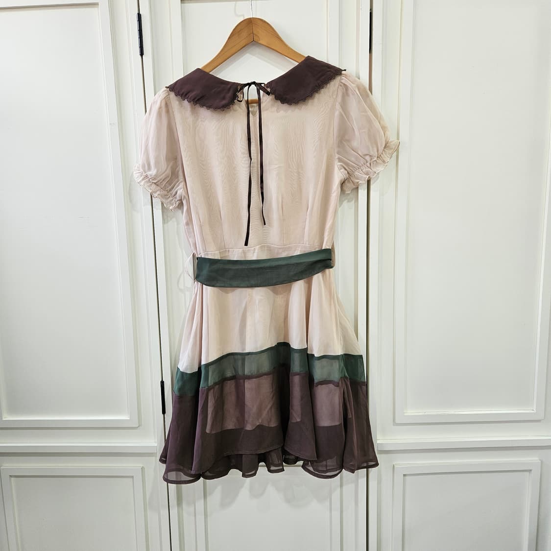 엑시즈팜 (axes femme) 초코말차 배색 쉬폰 원피스 상품이미지6