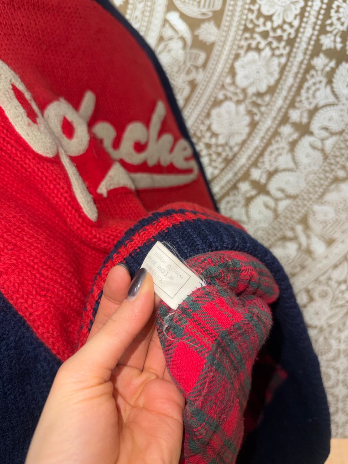 JORDACHE 죠다쉬 AMERICA 90‘s 성조기 니트 바시티 자켓  상품이미지8