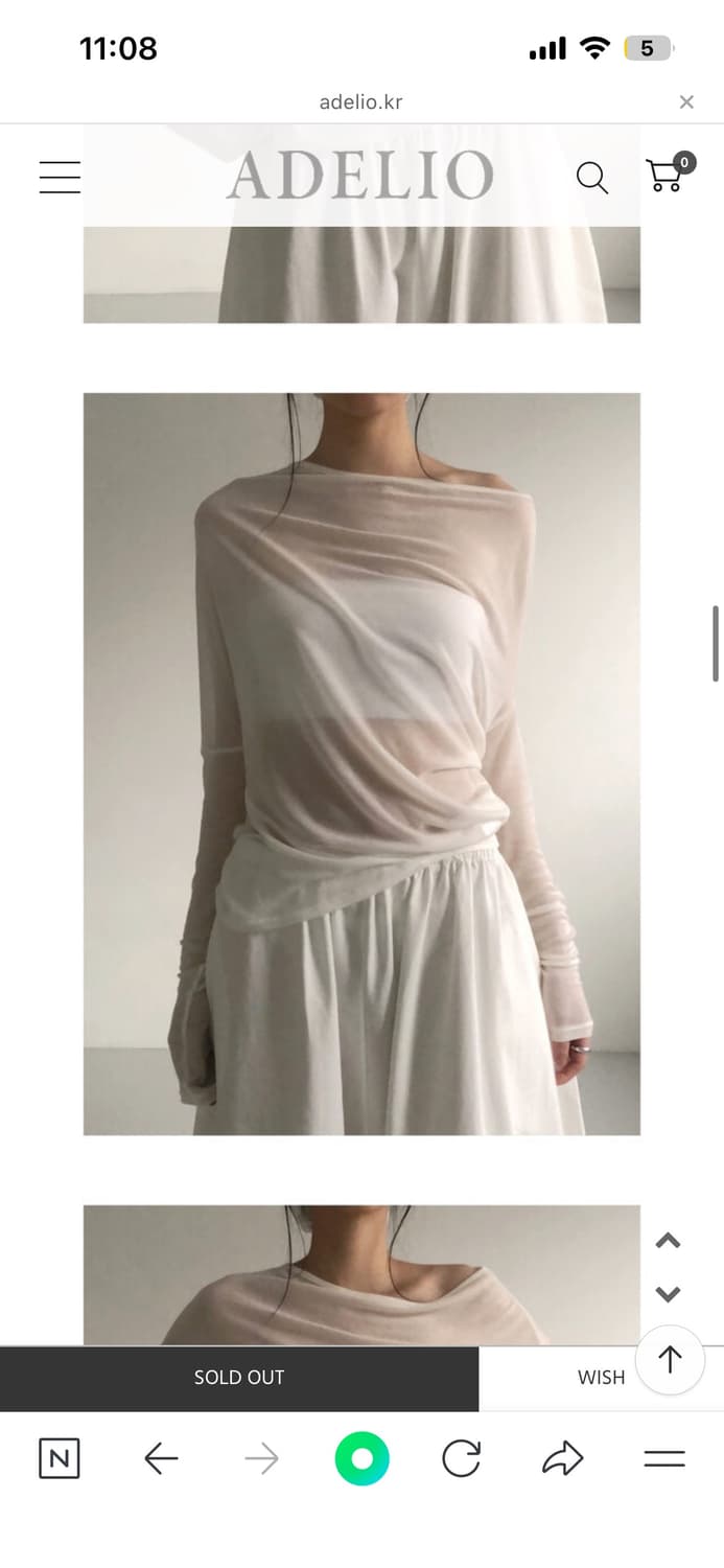 아델리오 ray see-through tee 상품이미지1