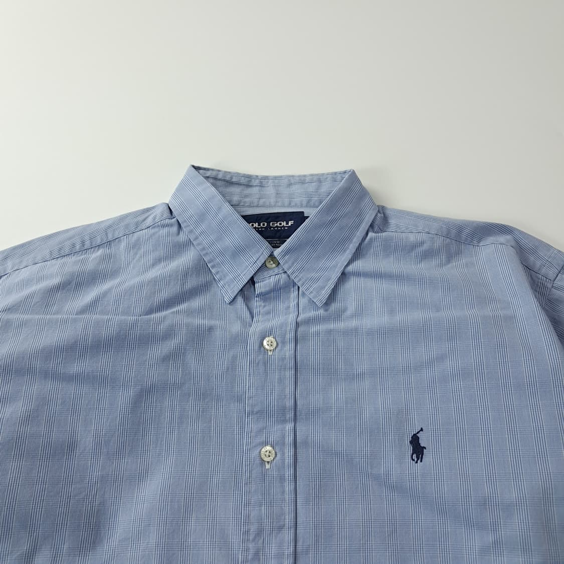 CK253 L 폴로 90s LOFTING 글렌체크 블루 셔츠 남방 상품이미지2