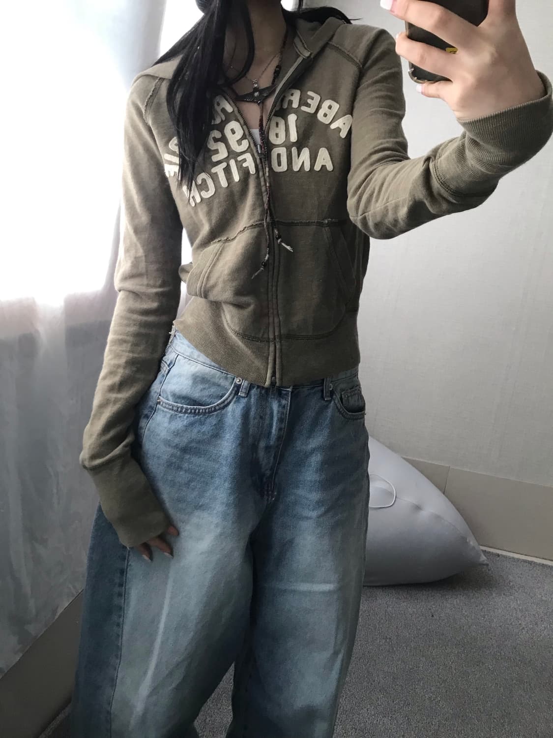 아베크롬비 카키 투웨이 후드집업 상품이미지3