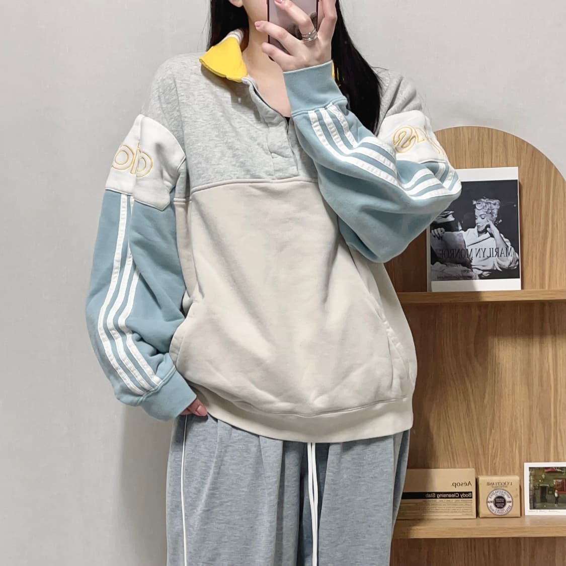 [정품] 아디다스 배색 하프 단추넥 [ 2XL ] 상품이미지1