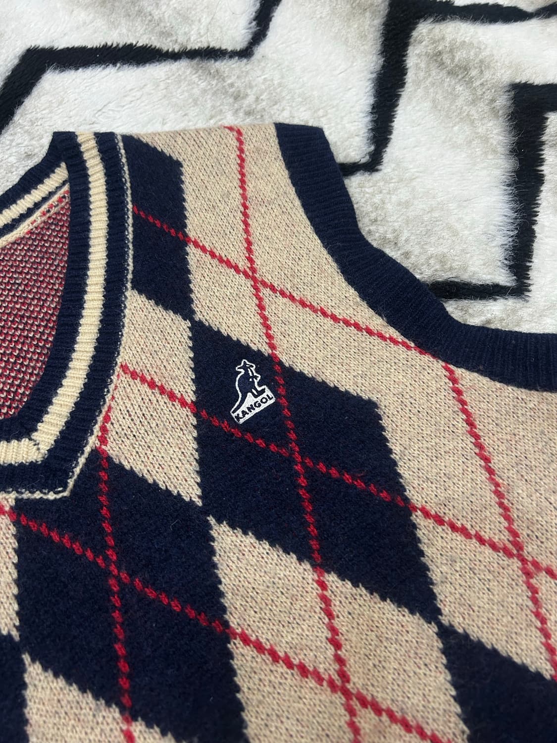 [M]캉골 아가일패턴 니트 베스트 상품이미지1