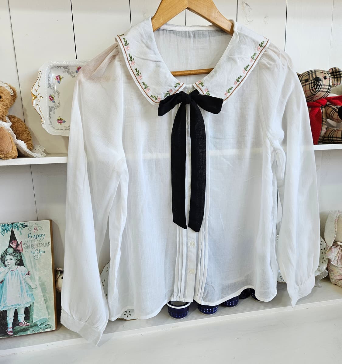 세일러카라 리본 블라우스 상품이미지2