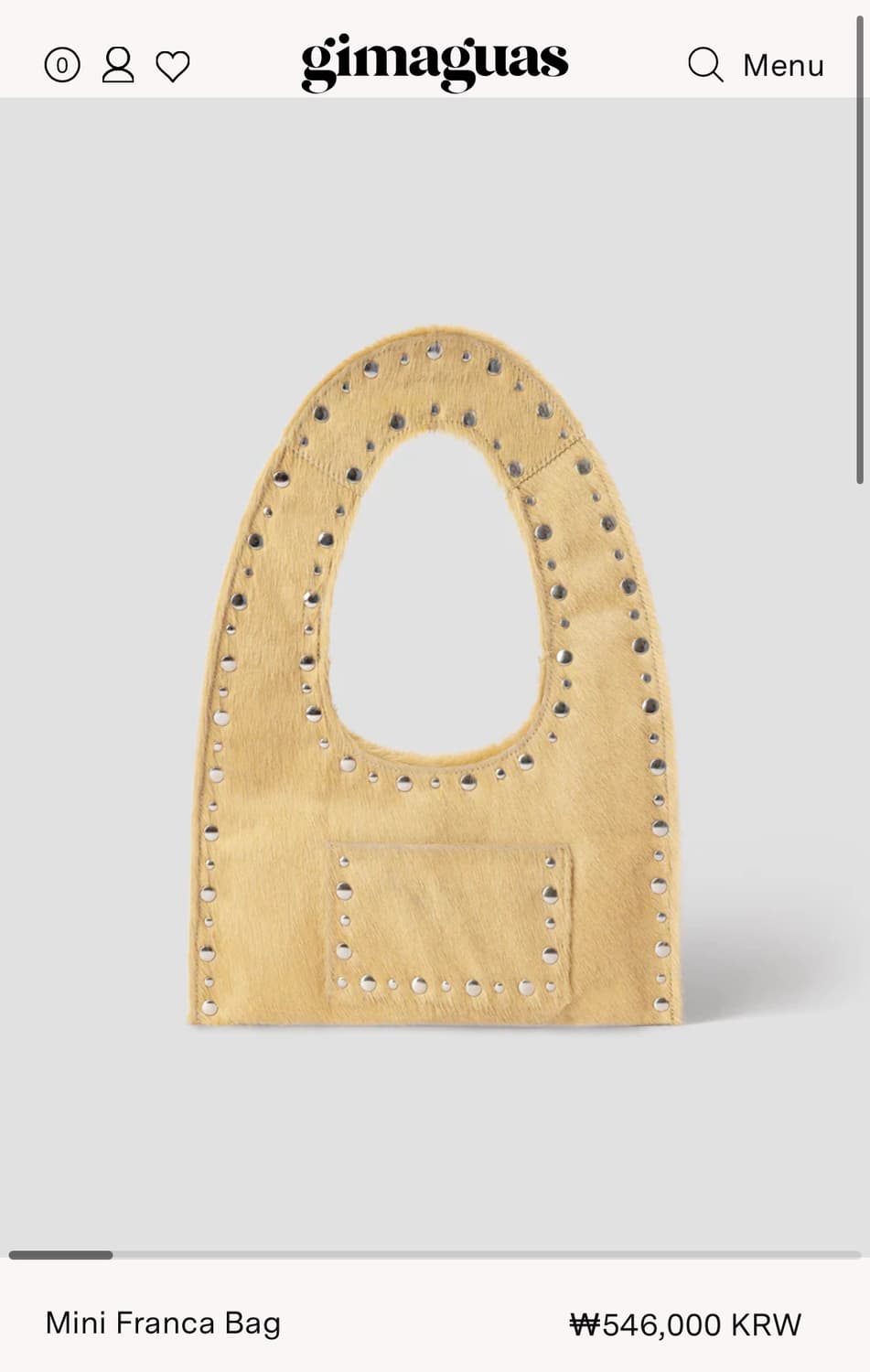 기마구아스 Mini Franca Bag 미니 퍼 프랑카백/버터 상품이미지8