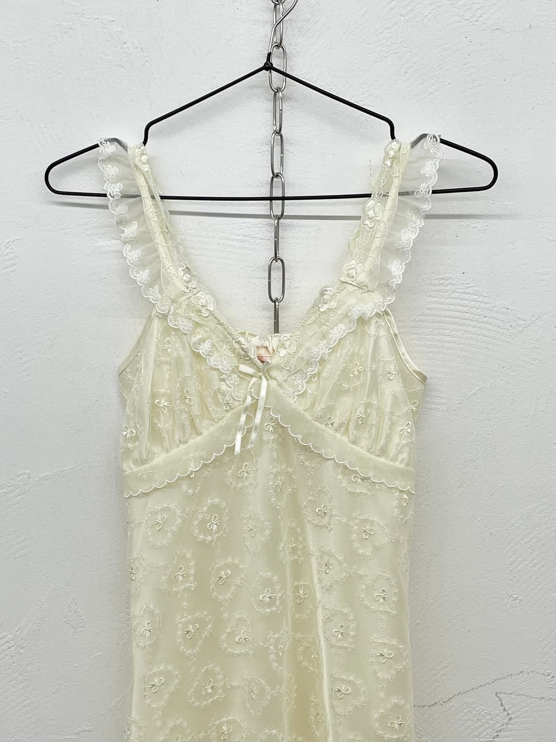 히메갸루 크림 레이스 자수 슬립 상품이미지5