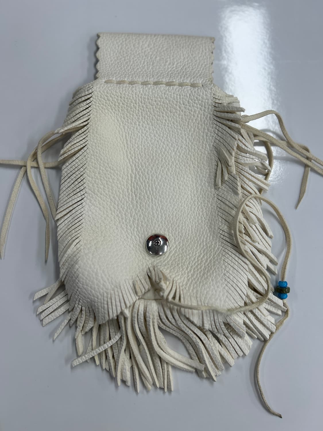 GOROS 올드고로스 디어스킨 프린지 화이트 콘초 메디슨백 상품이미지1