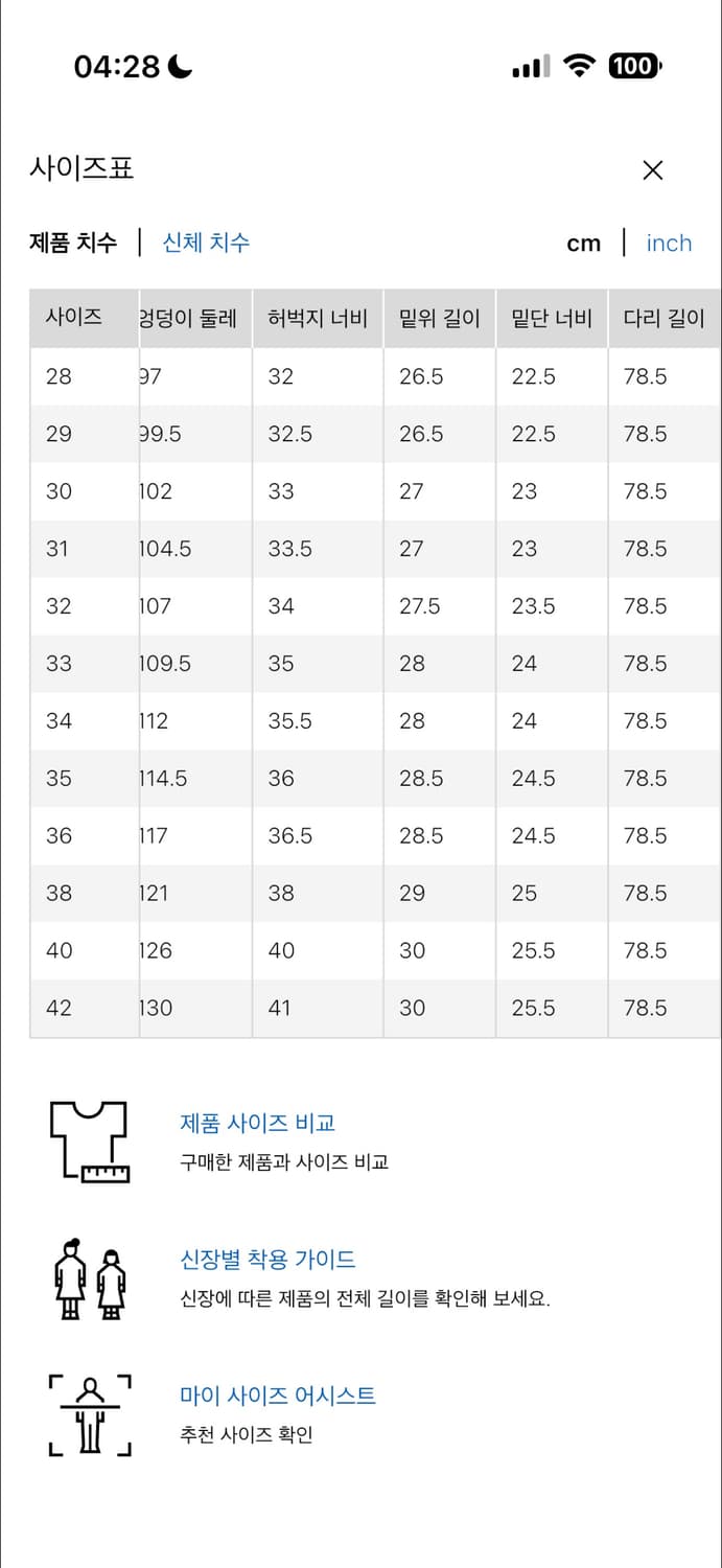 유니클로 jw앤더슨 스트레이트진 데님 29 상품이미지3