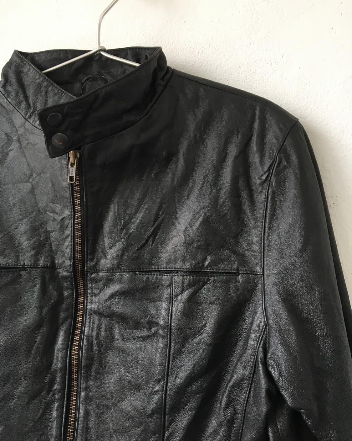 High neck leather jacket 상품이미지4