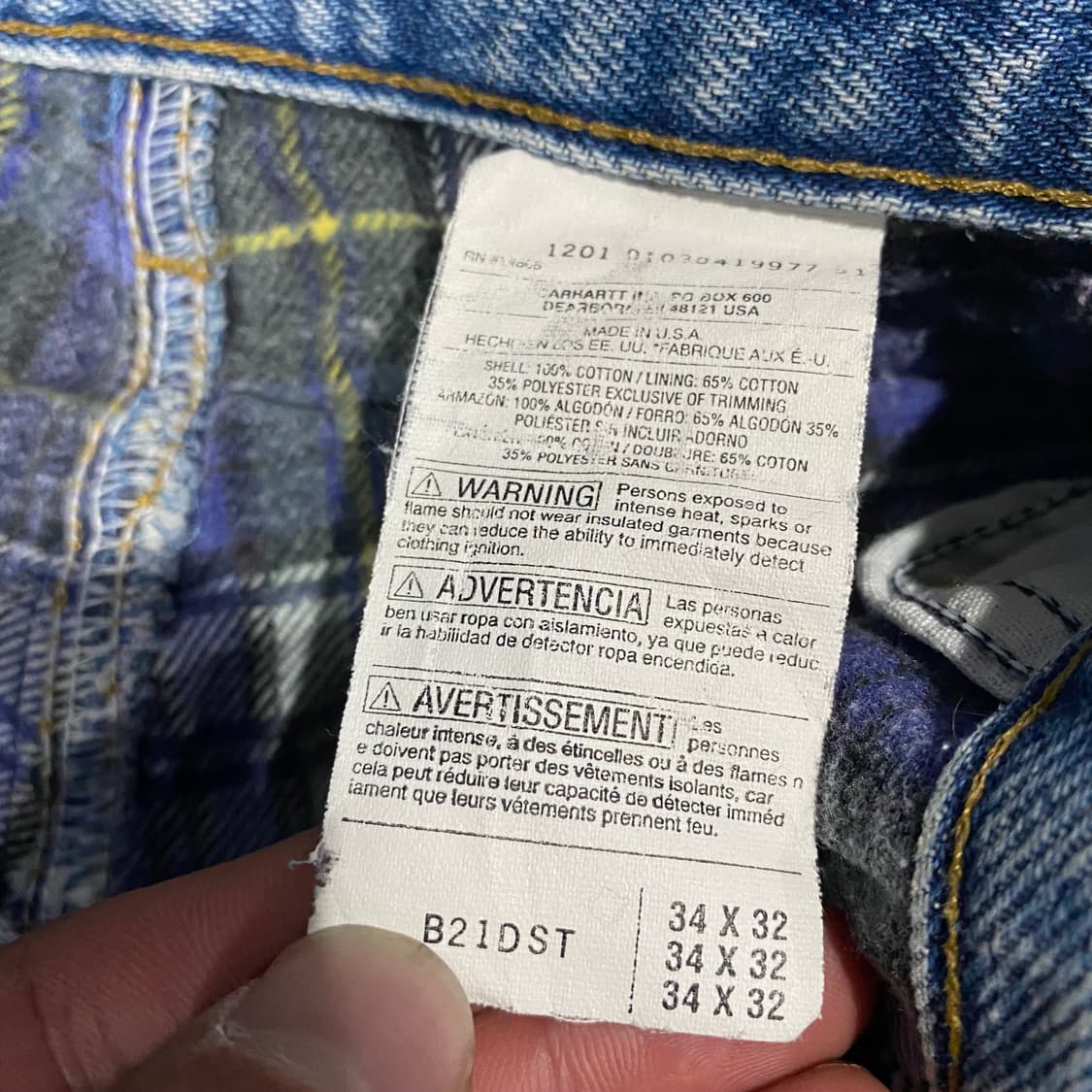 90’s 칼하트 워크 데님팬츠 상품이미지10