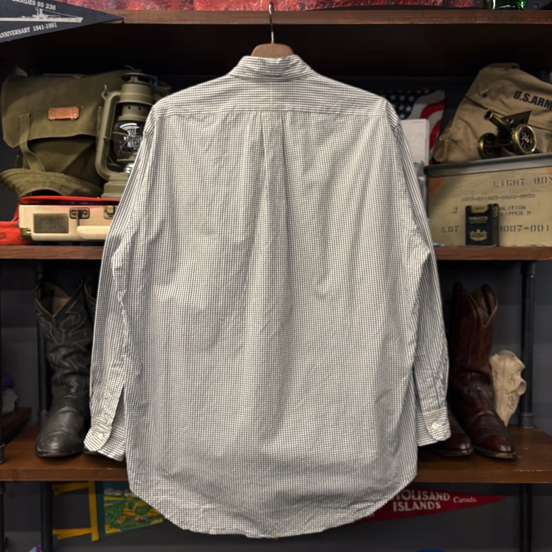 90s 폴로 랄프로렌 마이크로 체크 투플리 코튼 버튼다운 셔츠 N337 상품이미지2