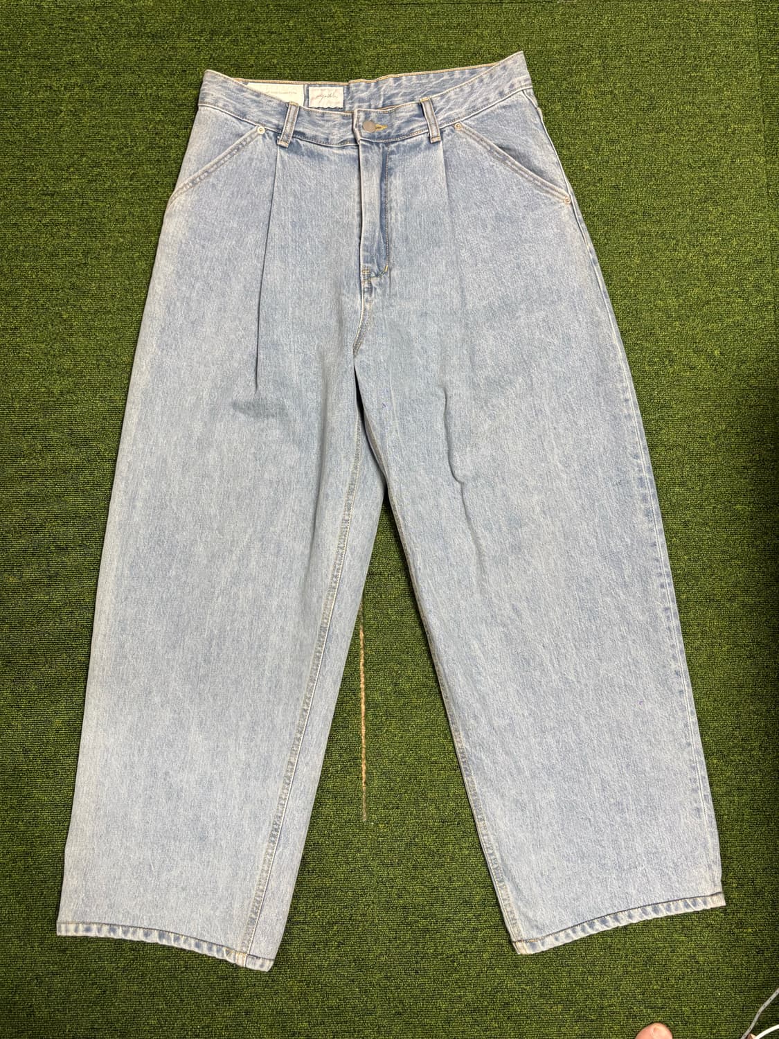 유스 와이드 투턱 데님 팬츠 상품이미지1