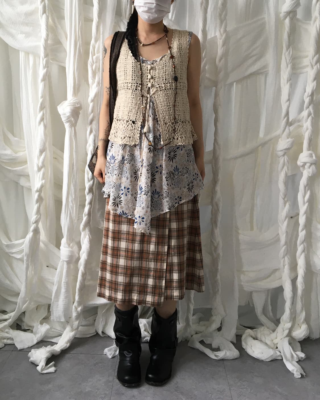 Punching button point crochet sleeveless 상품이미지6