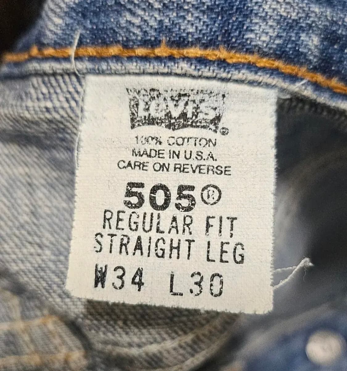 [33] Levis 리바이스 505 USA 34x30 블랭크탭 상품이미지5