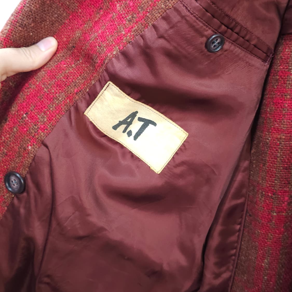 JAPAN 70-80s 더블 브레스티드 트위드울 자켓- 우먼프리 상품이미지8