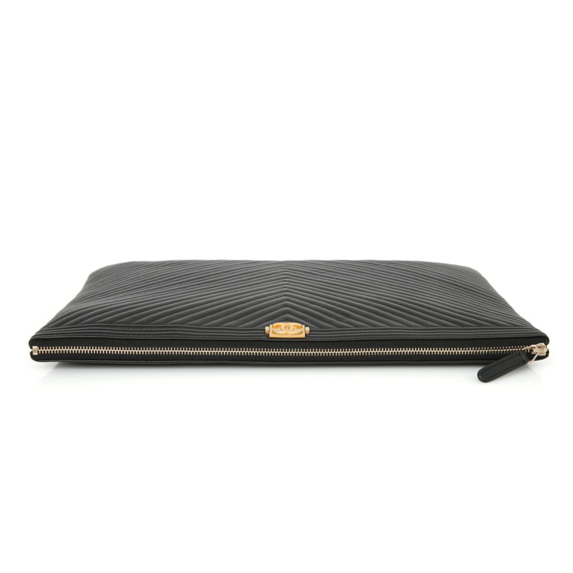 샤넬 클래식 캐비어 보이클러치 라지 쉐브론 블랙 A80570 상품이미지5