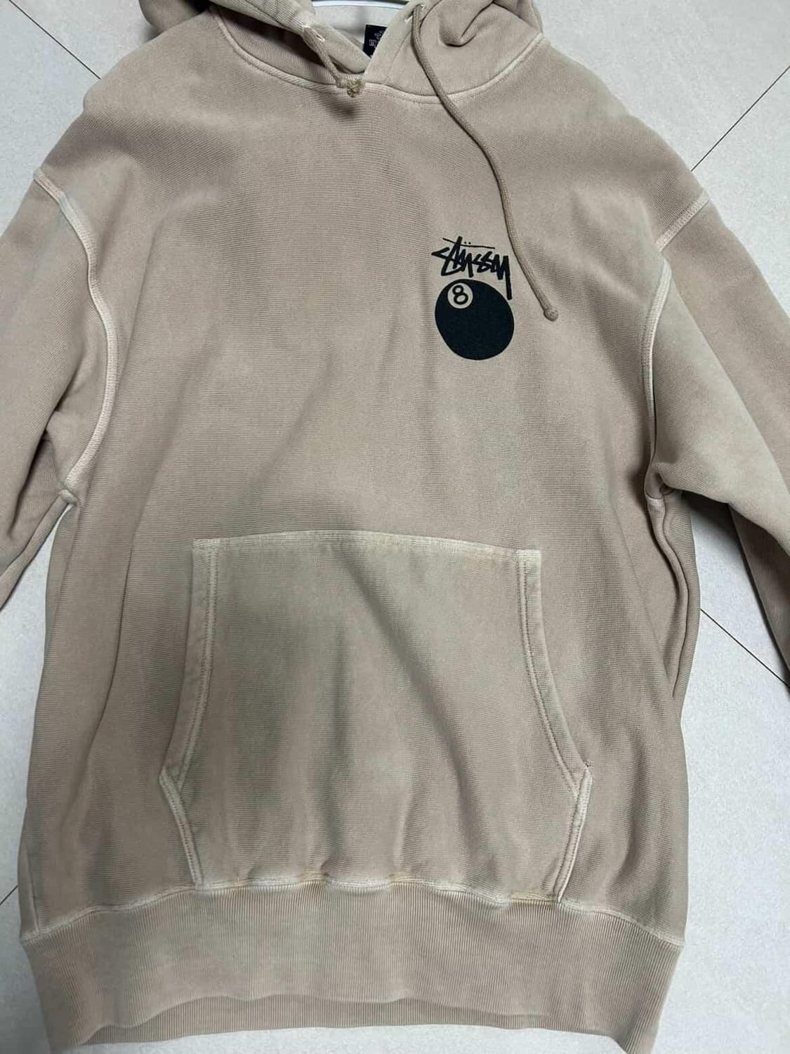 스투시 8볼 피그먼트 다이드 집 후드 카키 상품이미지2