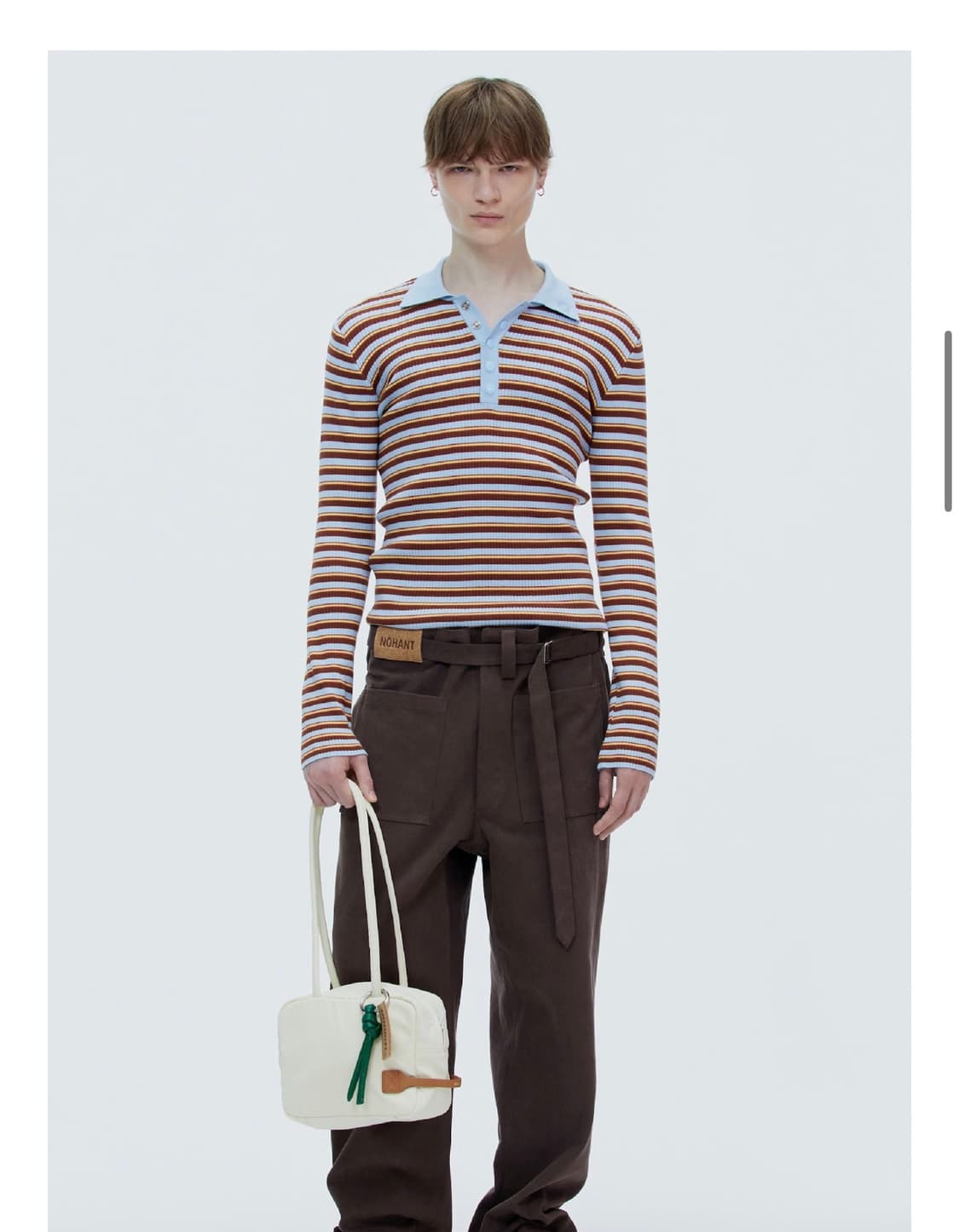 노앙 스트라이프 니트 스카이블루 판매합니다 상품이미지2