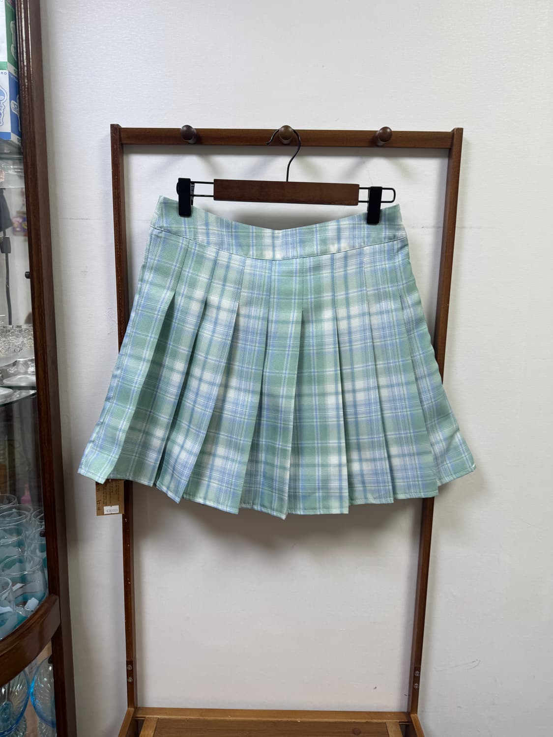 블루 그린 체크 테니스 스커트 상품이미지1
