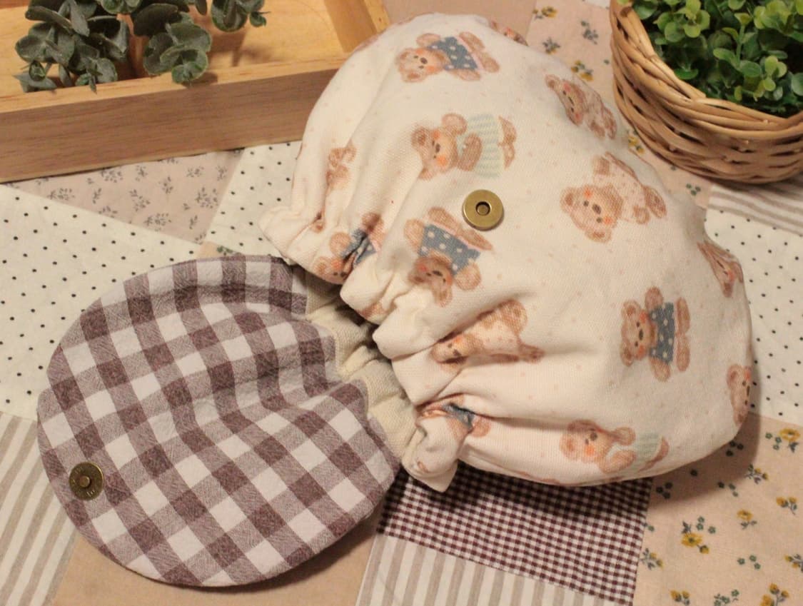 핸드메이드 곰무늬 밴딩 파우치 상품이미지3