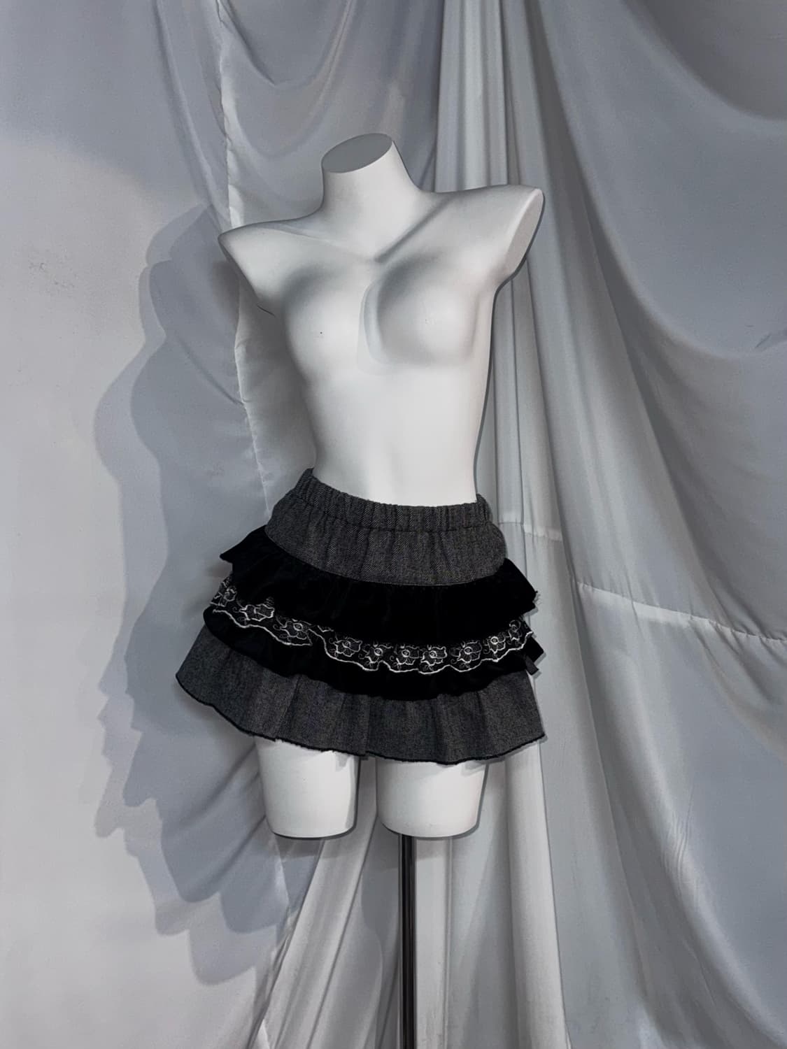 사와코깔 무채색 폭닥폭닥 니혼진 케이프 코디세트 상품이미지2