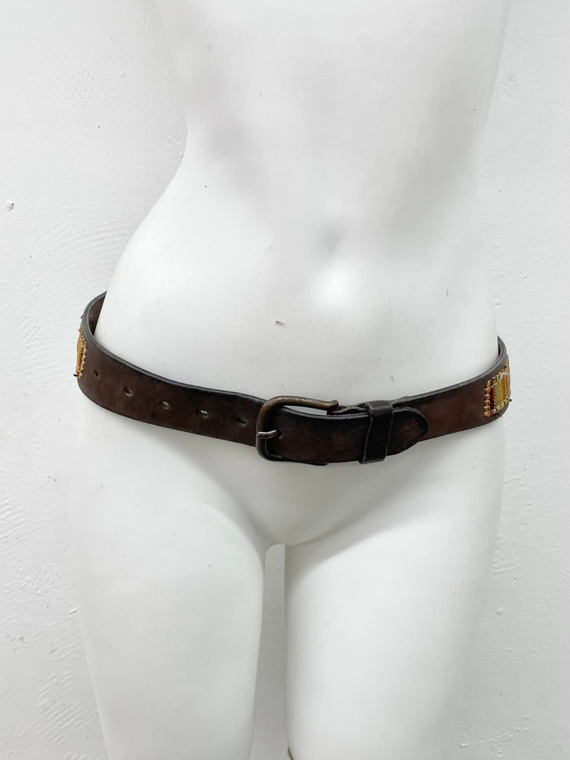 리얼레더 에스닉 스터드 버클 벨트 상품이미지2