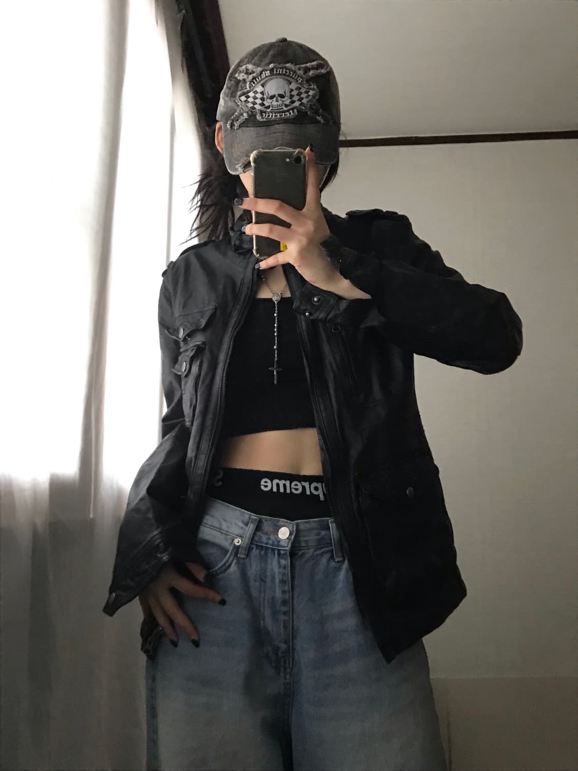 빈티지 넥버클 디테일 레더자켓 상품이미지6