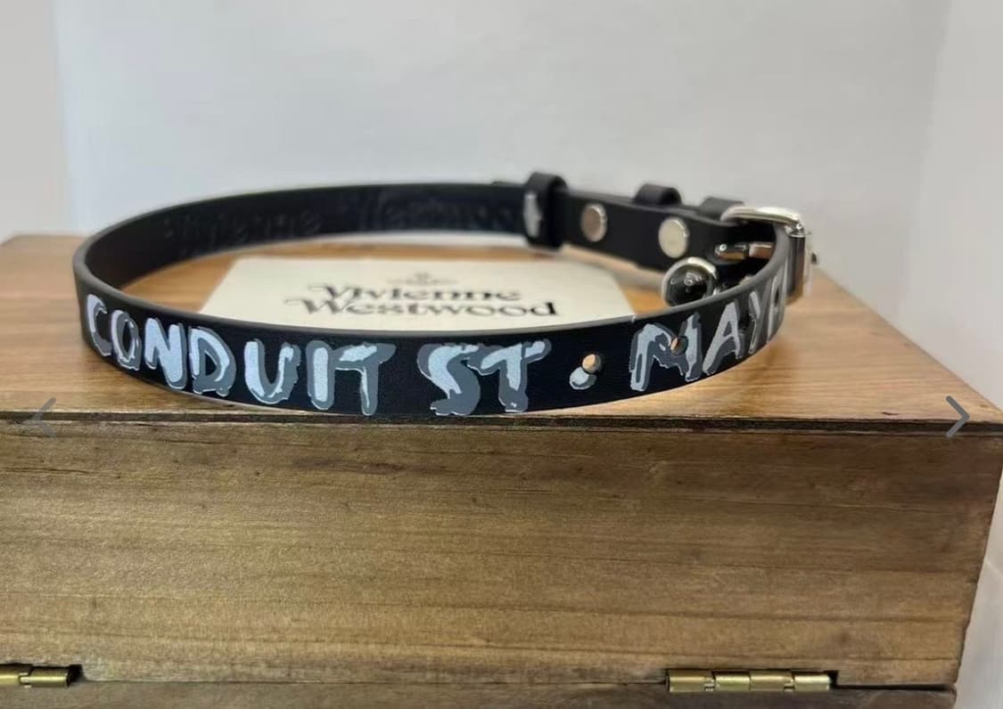 비비안웨스트우드 아카이브 레터링 orb 펑크 레더 초커 목걸이 상품이미지3